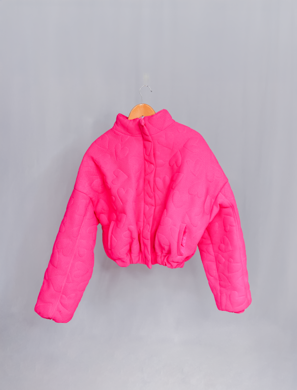 VESTE ROSE MATELASSÉE COEURS – Image 3