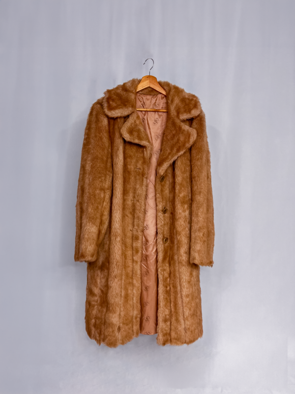 MANTEAU EFFET FOURRURE MARRON – Image 4
