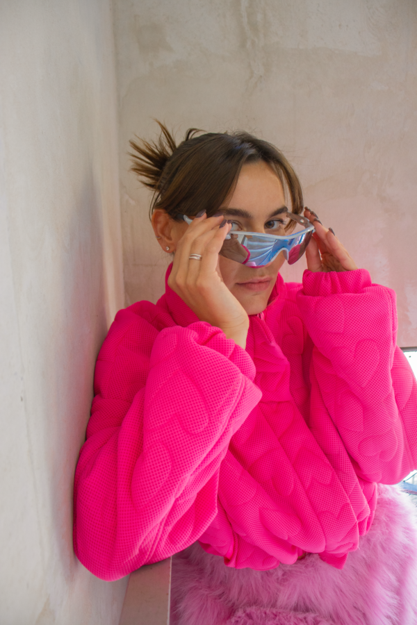 VESTE ROSE MATELASSÉE COEURS